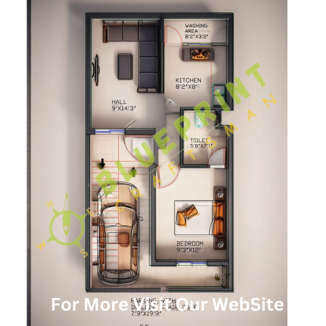 1 BHK House Plan with Vastu West Facing Efficient Design