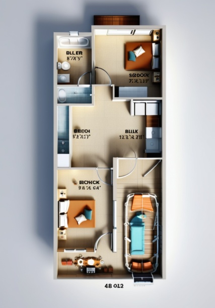 Efficient 20x40 House Plans with 2 Bedrooms Layout