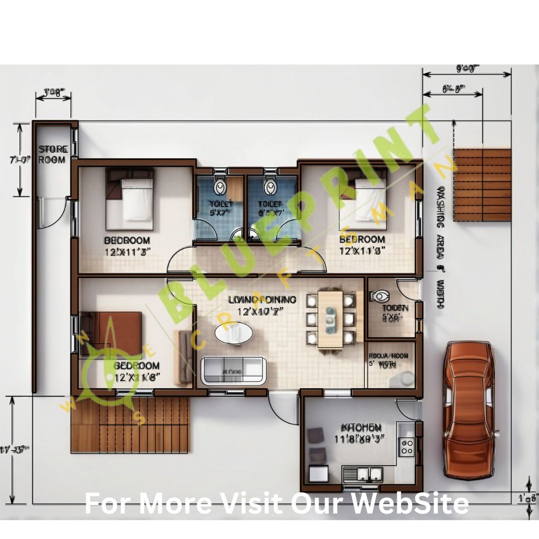 40x60 House Plan East Facing Ground Floor Spacious Design