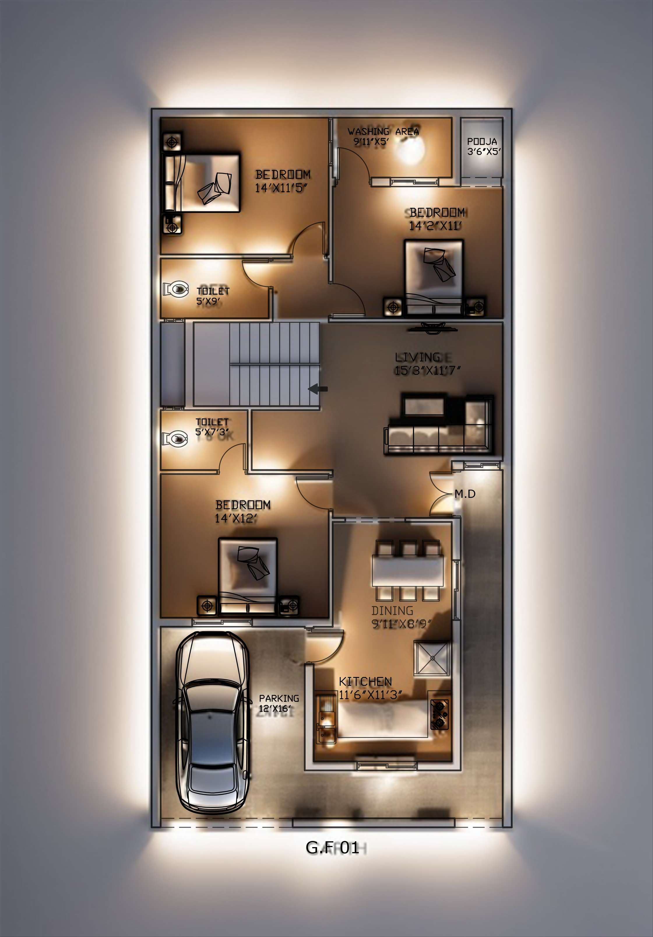 4 cent house plan images with car parking. 